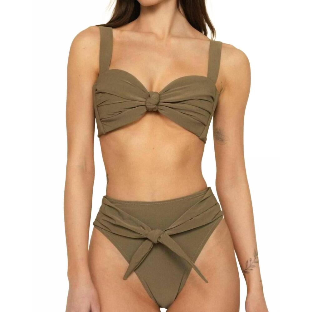 NEW MONTCE paula tie-up bikini bottom in khaki
